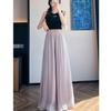 Pantalones Falda de Seda de Hielo Fluida para Mujer, Pantalones de Verano Finos con Protección Solar y Aire Acondicionado, Pantalones de Pierna Ancha Fluidos Estilo Hada Perezosa