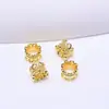 Cuentas Espaciadoras de Tres Vías Color-Preservante Chapadas en Oro de 18 Quilates, Cuentas Espaciadoras de Flor Hueca para Pulsera, Accesorios de Cuentas para Ensartar Hechos a Mano para Bricolaje