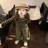 Conjunto Infantil 2026 Nuevo Estilo Primavera y Otoño para Niñas, Camiseta de Manga Larga a Rayas Estilo Coreano y Pantalones Jogger Elegantes de Corte Holgado