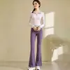 Conjunto de Yoga de Dos Piezas Falso de Alta Gama para Mujer, Hermoso Bloque de Color Manga Larga para Ropa Exterior, Ropa de Secado Rápido para Entrenamiento de Pilates y Fitness