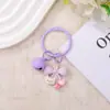 Chaveiro de resina com contas, laço, urso e sino, acessórios fofos para meninas, fornecimento no atacado