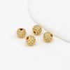 Cor Dourada Verdadeira 18k Pulseira Colar de Contas Bola com Zircônia Microincrustada Acessórios de Joias de Contas Artesanais DIY Lote C45