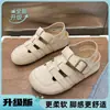 Sandalias Retro de Suela Gruesa Estilo Birkenstock con Punta Cerrada para Mujer, Nuevas de Verano 2026, Transpirables con Huecos, Tendencia, Zuecos Romanos de Playa