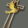 Adorno para pastel de cruz de paloma de la paz estilo ins transfronterizo para comunión, bautizo de bebé y decoración de fiesta