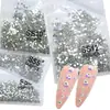 Rhinestones Planos AB Super Brillantes para Uñas al por Mayor, Accesorios para Nail Art, Paquete Completo de 1440 Rhinestones Redondos de Vidrio para Decoración de Uñas