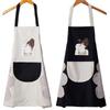 Delantal universal coreano para limpiar las manos para mujer, impermeable y a prueba de aceite, elegante bata de pareja para cocinar, ropa de trabajo y uso doméstico