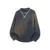 Nuevo suéter de diseño estructural para hombre, cuello redondo, simple, grueso, tejido casual, suéter de punto de manga larga