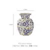 Porcelana Azul y Blanco China de Alta Gama Retro Entrada Jarrón de Cerámica Hogar Sala de Estar Arreglo Floral Adornos Decorativos Flores Frescas Hidropónicas