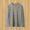 Camiseta blanca de manga larga para hombre, nuevo estilo primavera y otoño, camiseta base de color liso, sudadera, top de otoño