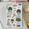 Pegatinas Lindas y Adorables de Niña, Pegatinas Dulces y Geniales de Niña, Pegatinas de Dibujos Animados Estilo Ins, Pegatinas para Diario DIY de Personajes Coreanos