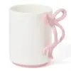 Taza de Cerámica Estilo Coreano con Lazo y Asa Irregular, Alto Valor Estético, Adecuada para Uso Doméstico, Taza de Desayuno, Taza de Cerámica, Artículo de Regalo