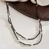 Collar Europeo y Americano Transfronterizo de Perlas y Cuentas en Capas Cadena para Clavícula Fresca de Lujo Ligero Lujo Ligero de Gama Alta Accesorios Versátiles para Collares Venta al Por Mayor