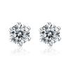 Pendientes de diamantes Mosan con simulación en vivo para mujer, aretes de moissanita de seis garras con circonita cúbica en plata de ley S925