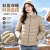 Abrigo ligero de algodón con cuello alto para mujer de otoño e invierno para madres de mediana edad y mayores, chaqueta cálida adelgazante de talla grande, suministro al por mayor