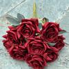 Nueva flor de boda china roja grande vino tinto boda roja pasillo camino plomo suave decoración flor falsa al por mayor