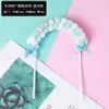 Decoração de Bolo de Aniversário Arco de Bola de Pelo para Casamento de Ano Novo Plug-in Arco-íris Pompons Tridimensionais Enfeites para Festa de Aniversário