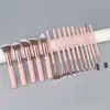 Set de brochas de maquillaje de 16 piezas directo de fábrica con mangos de madera y cerdas sintéticas, set profesional completo para base de rostro y aplicación de corrector sin imperfecciones
