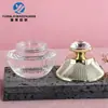 Em estoque: Conjunto de frascos de vidro transparente Pagoda Diamond 40-120ml, frasco de vidro para creme 30g/50g, frasco para skincare