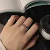 Corea del Sur Plata de Ley 925 Anillo Liso Anillo para Mujer Sin Color Todo Fósforo Anillo de Dedo Diseño Ins Moda de Gama Alta Anillo Abierto