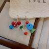 ¡Cupcakes infantiles! Aretes de Botón para Oreja de Pastel de Color Dopamina Diseño de Nicho Femenino Lindos Creativos Versátiles Pendientes con Perlas