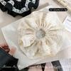 Goma para el Cabello de Flor de Encaje Estilo Coreano Scrunchie Grande con Acabado de Alta Gama, Extra Grande, Resistente, Accesorio Grande para Cola de Caballo para Navidad