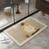 Alfombra de Piso Tejida de Lino para Baño 2026 Estilo Nuevo Entrada al Baño Absorción de Agua Secado Rápido Felpudo Antideslizante para Lavabo
