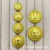 Botones metálicos de cabeza de león estilo británico para trajes, abrigos de punto de lana, botones decorativos simples y versátiles cosidos a mano