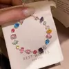 Pulsera de circón ovalado irregular, pulsera fresca y elegante de verano para vacaciones en la playa, joyería exquisita de nicho de alta gama