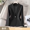 Jaqueta Rosa Profissional de Manga Longa com Gola Pequena para Mulheres Calças Outono e Inverno Novo Conjunto de Duas Peças Elegante Slim Roupa de Trabalho