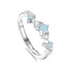Anillo de Pareja Lenguaje Secreto de Meteoro Fluorescente Plata de Ley S925 Anillo Femenino Starlight Anillo Ajustable de Nicho Joyería de Plata al por Mayor