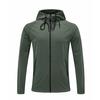 Chaqueta Deportiva con Capucha para Hombre Amazon Primavera y Otoño Color Sólido Sudadera Casual Exterior para Correr Cremallera Tela Secado Rápido