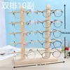 Soporte de Exhibición para Monturas de Gafas de Madera Maciza de Pino para Ópticas, Soporte de Exhibición para Gafas de Sol de Madera Natural, Cosido