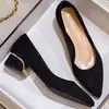 Zapatos antideslizantes de punta fina, zapatos cómodos de tacón alto, nuevo estilo francés de otoño 2026, versátiles para el uso diario, zapatos de un solo color