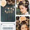 Traje Tang Dinastia Han Adereço de Cabeça Conjunto Completo de Traje Antigo Elegante Grampo de Cabelo com Franja Pente de Estilo Antigo Acessórios de Cabelo para Passos Conjunto Retrô Estilo Tang