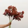 Flor Artificial Hanyang de 3 Ramas Lirio de Piedra con Frutos de Mijo y Frutos de Milán, Accesorios para Arreglos Florales, Arte Floral Vegetal y Diseño de Paisajes
