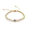 Pulsera de Cuentas Tejidas de Perla Barroca Irregular Natural de Agua Dulce Chapada en Oro de 18K para Mujer Joyería Europea y Americana al por Mayor
