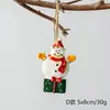 Colgante vintage de Papá Noel y muñeco de nieve, de resina, para árbol de Navidad, con diseño de anciano y muñeco de nieve, ideal como decoración navideña.