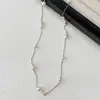 Collar de Alta Gama Plata S925 Gypsophila Perla Shijia Redondo Perfecto Luz Brillante Femenino Lujo Accesible Diseño Nicho Cadena Clavícula