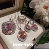 Joyería Italiana Vintage Anillo Joya de la Corona Banquete de Bodas Anillo de Zirconia Rosa Color Capullo suit