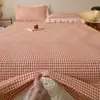 Novo Colcha Acolchoada de Gaze Franzida de Linho Conjunto de Três Peças Renda de Algodão Puro Lençol de Cama Espesso para Todas as Estações Capa de Cama Venda por Atacado
