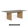 Mesa y Sillas de Teca para Exteriores Patio de Villa B&B Mesa de Comedor de Madera Maciza Jardín al Aire Libre Una Mesa Seis Sillas Combinación de Muebles de Madera Maciza