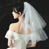 Tocado de velo de novia Super Fairy, accesorios para fotos de boda, velo de novia corto Mori, licencia, velo blanco simple