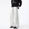 Pantalones deportivos de pierna ancha para hombre de otoño/invierno, pantalones casuales modernos estilo americano, talla grande, corte holgado, pantalones rectos adelgazantes