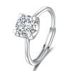 Tiktok Anel de diamante de quatro garras vazado de moda nacional vermelho da internet moissanita anel da moda feminino banhado a ouro branco anel aberto