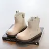 Botas femininas, botinhas infantis, Botas Martin para meninas outono e inverno, botas de algodão branco, botas para bebês meninas outono, sapatos de princesa