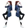 Denim 2024 Nuevo Top para Mujer Nuevo Social Largo Madre Otoño e Invierno Abrigo de Mezclilla talla grande Moda