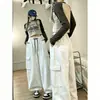 2026 Moda Femenina Nueva Estilo Callejero Americano Corte Delgado Versátiles para el Trabajo Pantalones de Mezclilla Multibolsillos Tendencia En Stock
