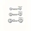 Moda simples americana brincos de aço titânio bola dupla ervilhas douradas prego de osso da orelha haltere bola redonda haste fina 0,8 joia de piercing