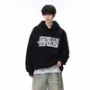 Sudadera con Capucha de Terciopelo Pesado con Letra Americana para Niños Marca de Moda Invierno Nuevo Versátil Casual Sudadera con Capucha
