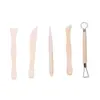 Suministros de arte Escultura de arcilla Juego de 5 piezas Cuchillo de cerámica de madera Cuchillo de escultura de cerámica blanda Arcilla Herramienta de escultura de arcilla Reparación Juego de 5 piezas en blanco